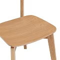 Modern Simple Wooden Dining Chair with Light Wood Finish and Curved Backrest