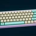 Colorful Pastel Mechanical Keyboard with Ergonomic Layout for Computer Use