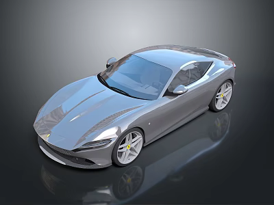 Sleek Silver Sports Car With Aerodynamic Design And Alloy Wheels 3d model