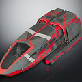 Sleek Futuristic Spaceship With Red Accents And Aerodynamic Design For Cosmic Aerospace Exploration