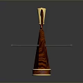 Exquisite Wooden Harp With Golden Accents Strings And Elegant Base