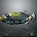 Vibrant Colorful Fish With Circular Green Blue Spots On Body And Purple Tail