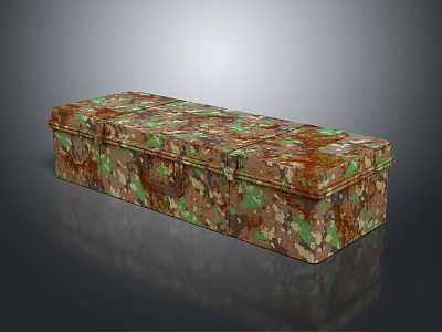 Camouflage Storage Box With Green And Brown Camo Pattern Design 3d model