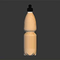 Orange Beverage Bottle With Black Cap And White Label On Black Background