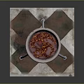 Stainless Steel Pedestal Fruit Bowl With Checkered Base And Decorative Rim