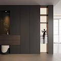 Modern Minimalist Dark Entryway Side Cabinet With Ample Storage And Chic Decor Display Spaces