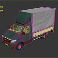 Efficient Green Commercial Truck Featuring White Canvas Cover For Cargo Transport