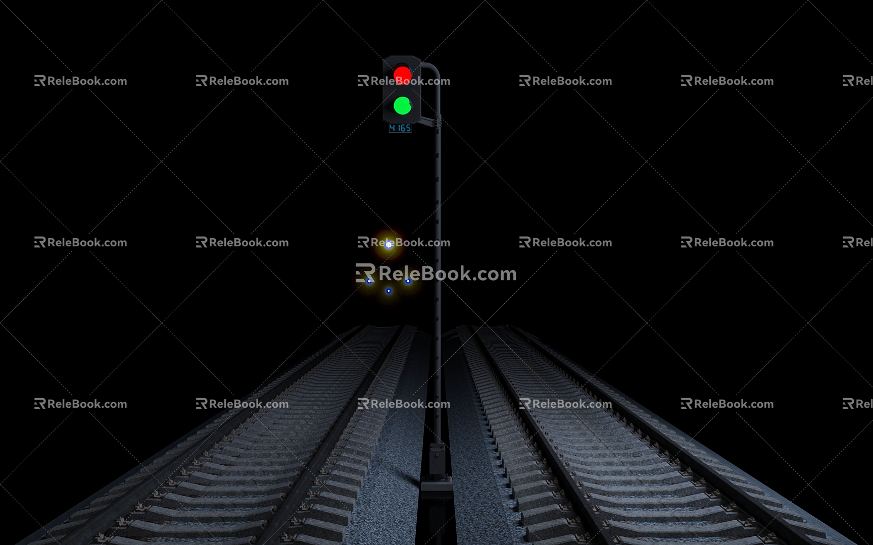 Railway signal lamp signal lamp traffic light lamp industrial device outdoor lamp railway track equipment facility transportation game park 3d model