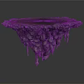 Purple Organ Like Structure With Hair Like Hanging Protrusions And Textured Surface