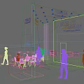 YAMAHA Exhibition Booth With White Red Design Vehicle Displays And Reception Counter