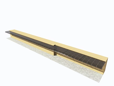 Modern Outdoor Sunshade Awning With Long Slope Design For Patio Garden Use 3d model