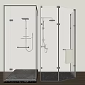 Modern Shower Enclosure With Clear Glass Black Frame Marble Base And Towel Rack