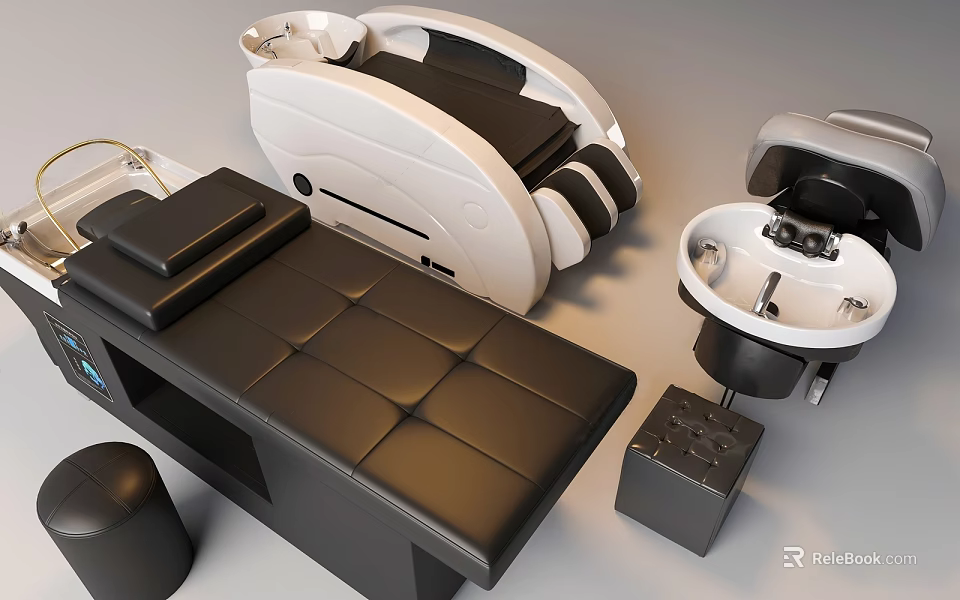 Modern Leather Massage Chair Design With Ergonomic Seat And Backrest Components 3d model 