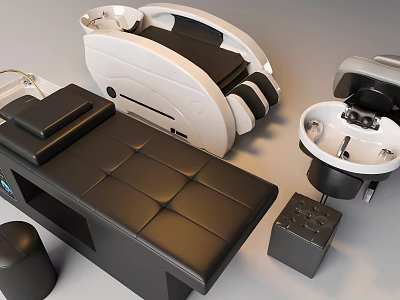Modern Leather Massage Chair Design With Ergonomic Seat And Backrest Components 3d model