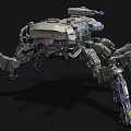 Smart Machine in Mechanical Spider Form With Multiple Mechanical Legs And Metal Armor Structure 3d model