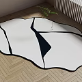 Minimale irregular carpet shaped carpet sofa coffee table carpet black and white carpet 3d model