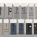 Various Styles of Modern Refrigerators and Freezers with Different Colors in Neat Arrangement