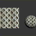 Geometric Decorative Objects With Square Panel And Spherical Sculpture Featuring Intricate Patterns