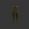 Women's Black Fitted Bodysuit With Spaghetti Straps And Cutout Waist Design
