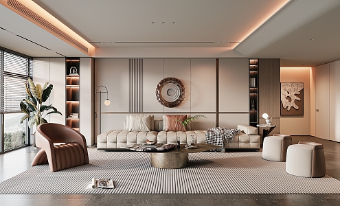 Light Luxury Living Room 3d model