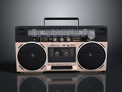 Vintage BOYI G-888 Boombox With Dual Speakers Cassette Player And Handle 3d model