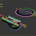 Futuristic Weapons With Metal Design Black And Silver Circular Structure And Handles