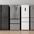 Modern Refrigerators With Various Styles And Different Color Options For Home Use 3d model