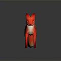 Animated Red Fox Game Character With Yellow Eyes White Chest And Tail Tip
