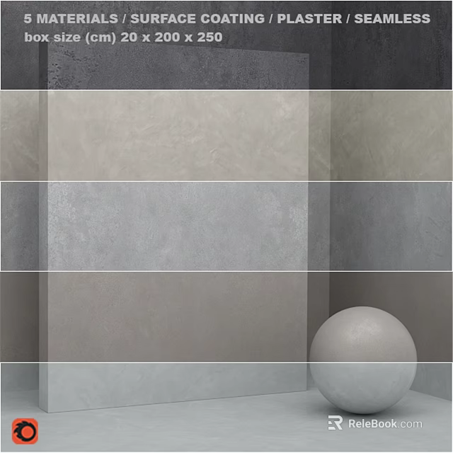Gray Wall Tiles With Different Textures In Interior Corner Display Featuring Sphere 3d model 