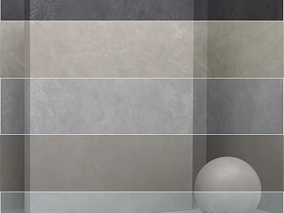 Gray Wall Tiles With Different Textures In Interior Corner Display Featuring Sphere 3d model