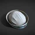 Classic Nautical Sailor Hat with Blue and White Stripes and Gold Anchor