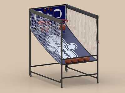 Indoor Entertainment Basketball Hoop Appliance With Automatic Ball Return System And Balls 3d model