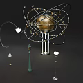 Armillary Sphere Decorative Display With Various Lamps And Lighting Fixtures