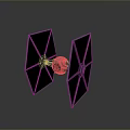 Detailed TIE Fighter Model With Triangular Wings And Classic Display Design