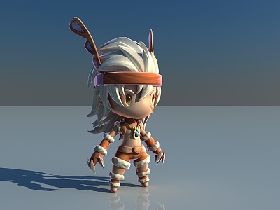 Cartoon Meng Huo Three Kingdoms Doll 3d model