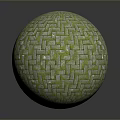 Green Woven Tile Sphere With Moss Covered Surface And Intricate Pattern 3d model
