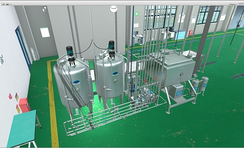 Emulsification system for fruit and vegetable juice production and processing 3d model