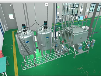 Emulsification system for fruit and vegetable juice production and processing 3d model