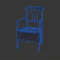 Classic Wooden Leisure Chair With Armrest Curved Backrest And Vintage Design Structure