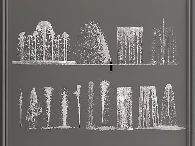 Water Feature Fountains Showcasing Diverse Spray Patterns And Decorative Designs 3d model