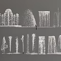 Water Feature Fountains Showcasing Diverse Spray Patterns And Decorative Designs 3d model