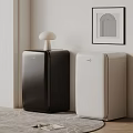 Modern Black and White Refrigerators with Stylish Design in Minimalist Interior