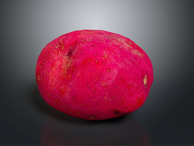 Vibrant Red Potato With Smooth Surface Isolated On Dark Background Close Up Studio Shot 3d model