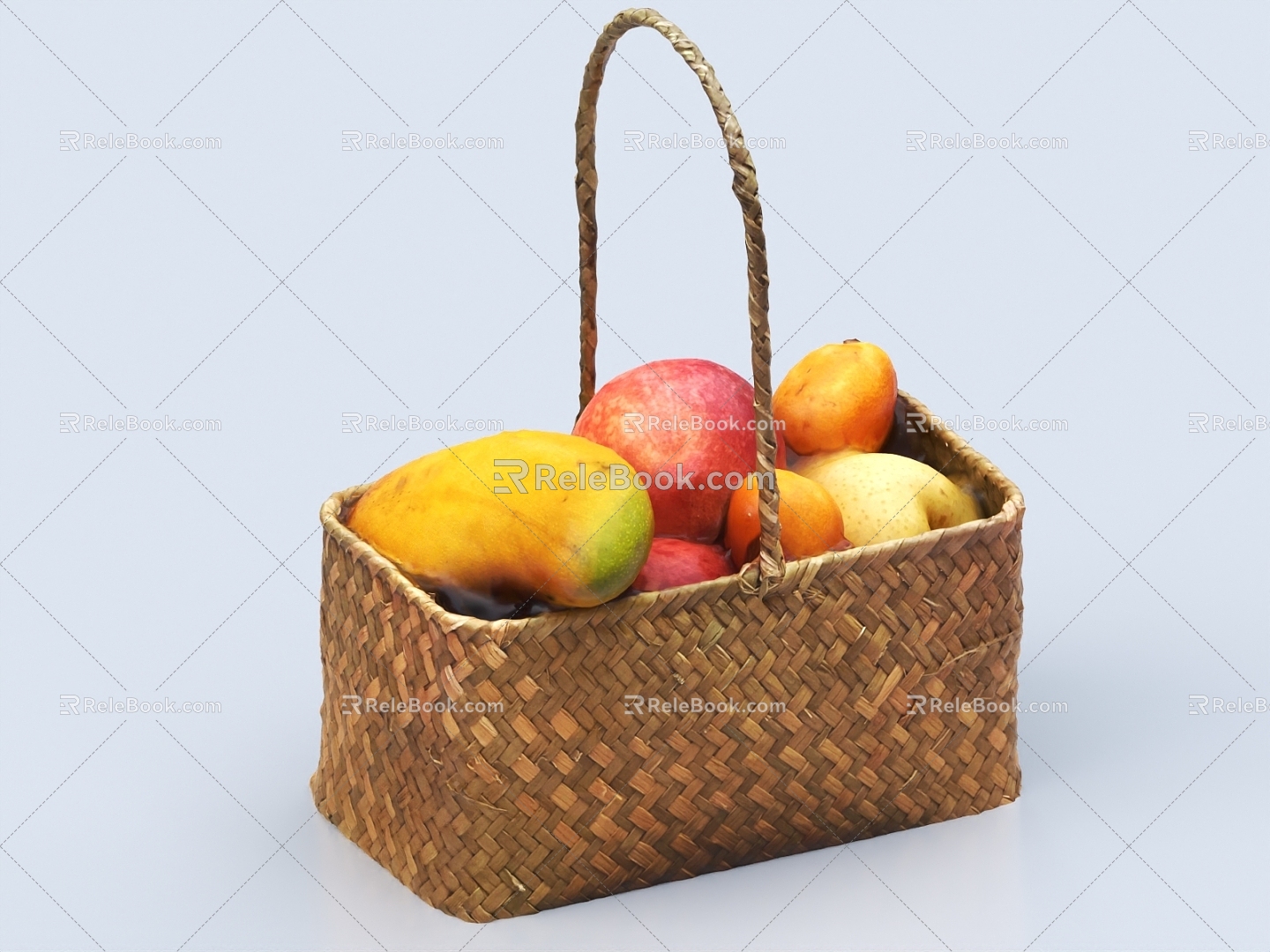 Fruit Basket Fruit Basket Fruit Food Mango Pomegranate 3d model