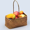 Fruit Basket Fruit Basket Fruit Food Mango Pomegranate 3d model