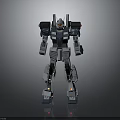 3D Rendered Mechanical Robot Character With Blue Gray Armor Standing Pose And Light Details