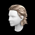 Game and Movie Character 3D Head Model with Brown Curly Hair and Realistic Design
