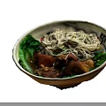 Restaurant Kitchen Homemade Noodles With Fresh Vegetables And Tender Meat Chunks