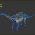 Colorful Sauropod Dinosaur Model With Long Neck And Detailed Skin Texture