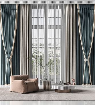 Modern Curtains 3d model